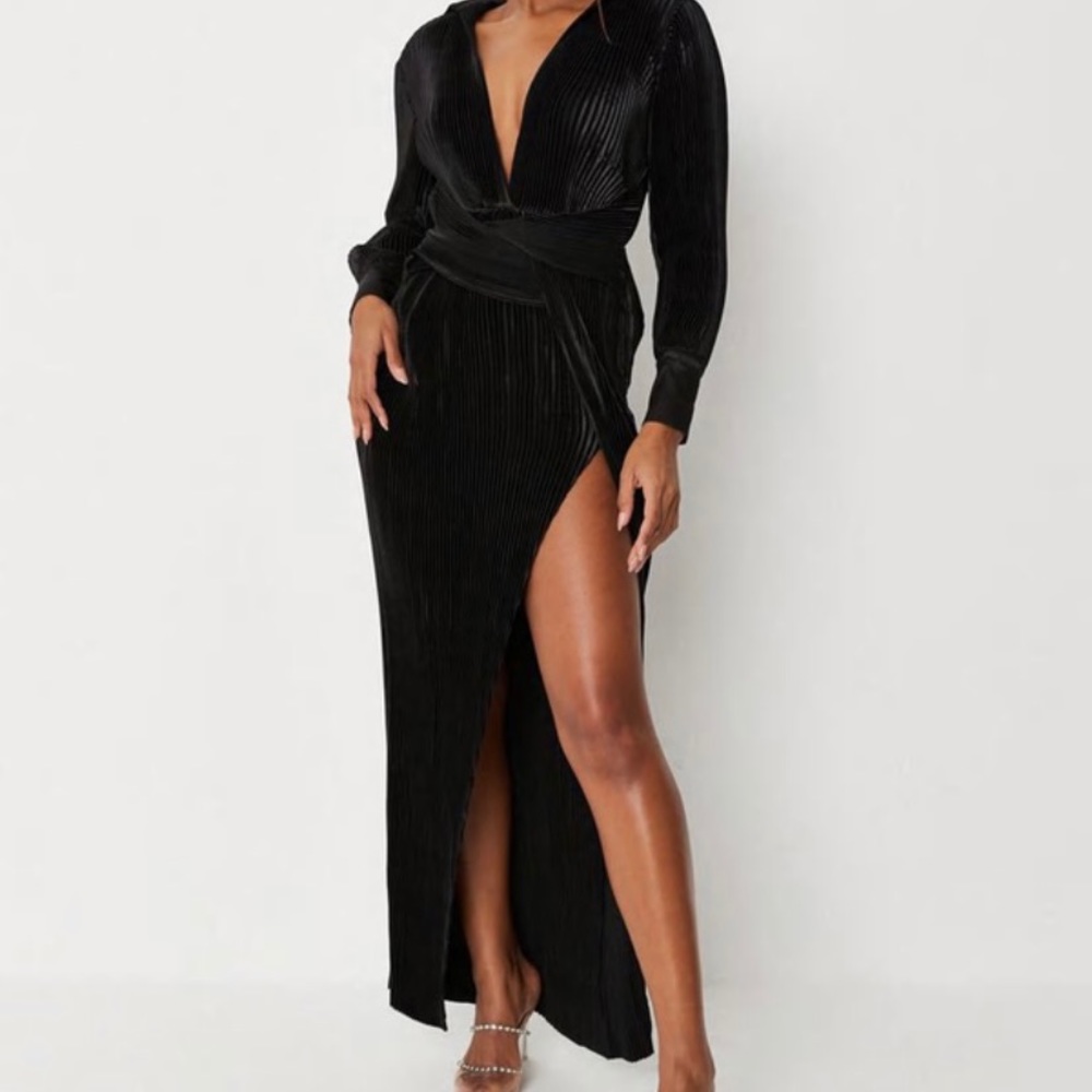 NEW W TAGS Black Satin Maxi Dress